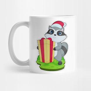 Racoon Christmas Santa hat Mug